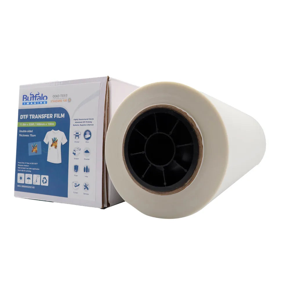 11.8in x 328ft DTF Transfer Film Premium Roll – Double Sided Hot Peel