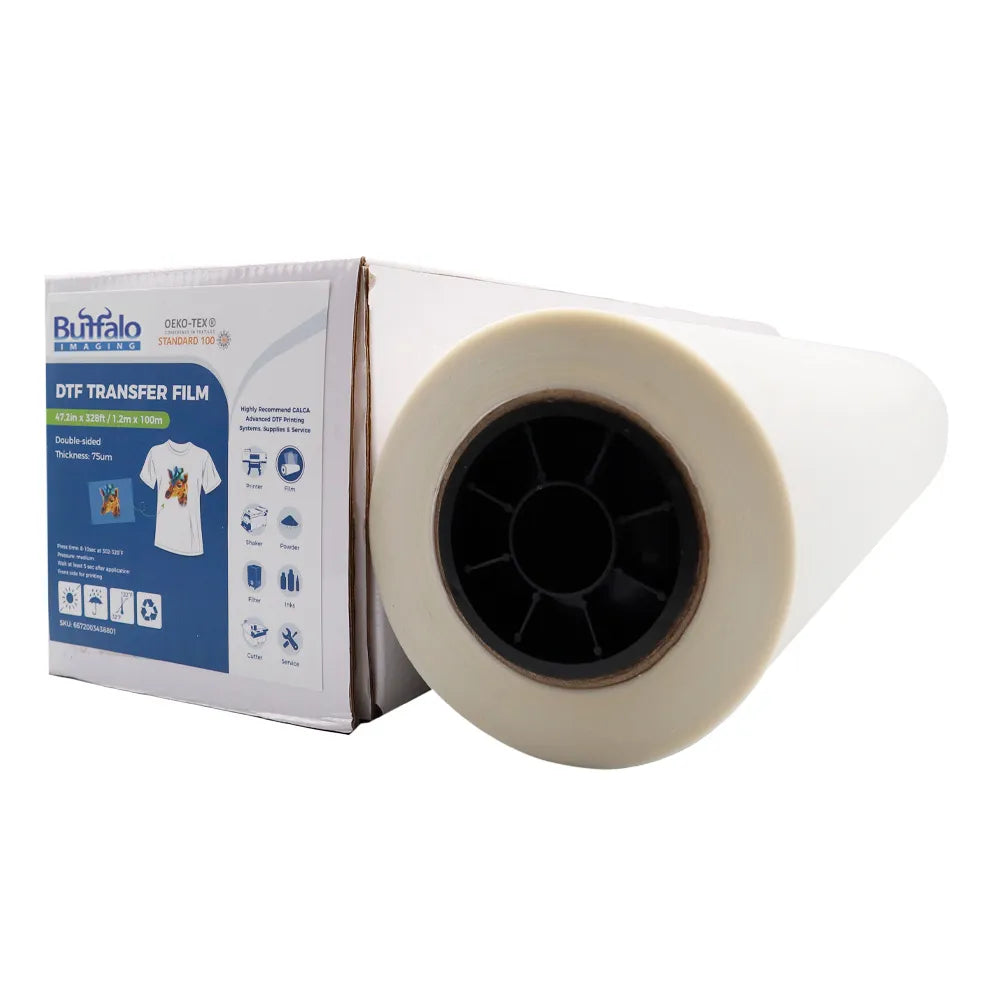47.2in x 328ft DTF Transfer Film Premium Roll – Double Sided Hot Peel