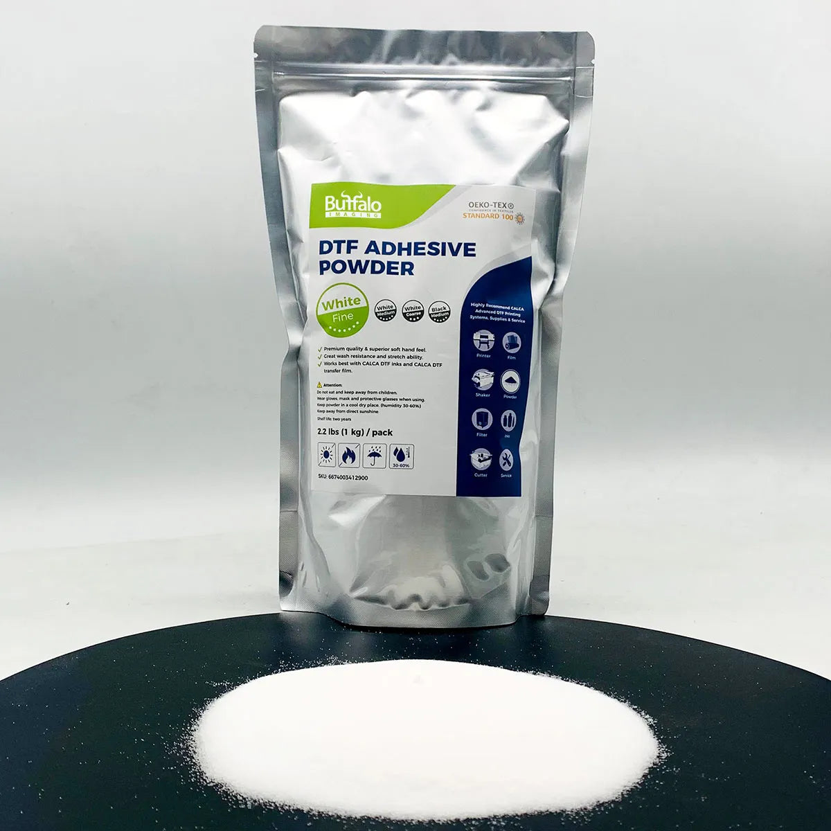 DTF Digital Transfer Hot Melt Adhesive Powder (2.2lbs Pack, Fine, White)
